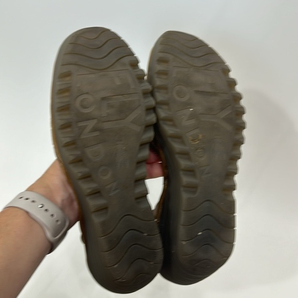 Fly London Yumo leather wedge sandals size 41. Brown and gold. - Picture 6 of 12